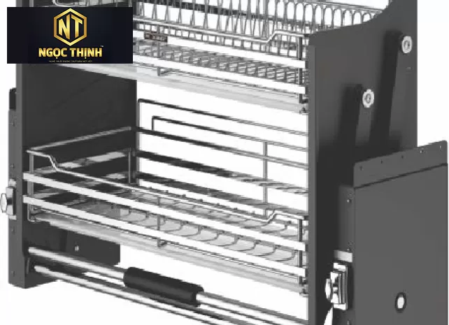 Giá Chén Bát Nâng Hạ Di Động 2 Tầng VIP-R015-800